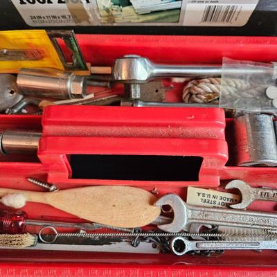 Stanley and Rubbermaid Tool Boxes with Hand Tools (G-DW)