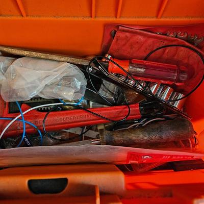 Stanley and Rubbermaid Tool Boxes with Hand Tools (G-DW)