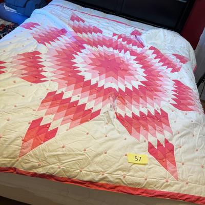 Pink & White Starburst Quilt