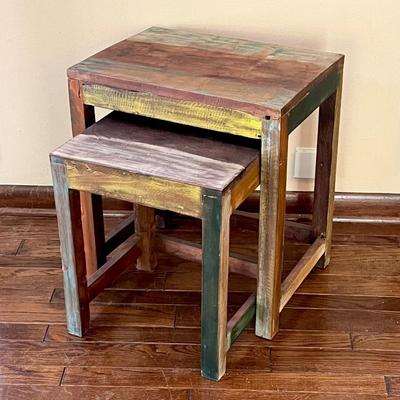 Solid Wood Rustic Nesting Tables