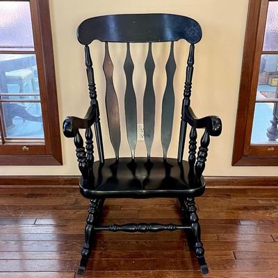 Solid Wood Black Rocking Chair