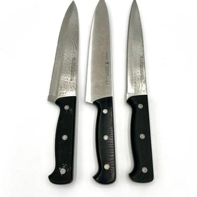 Set of 3 J.A. Henckels International - Ever Sharp Pro and Fine Edge Pro Knives with Black Handles