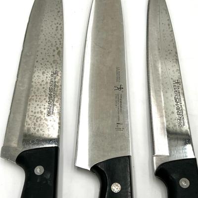 Set of 3 J.A. Henckels International - Ever Sharp Pro and Fine Edge Pro Knives with Black Handles
