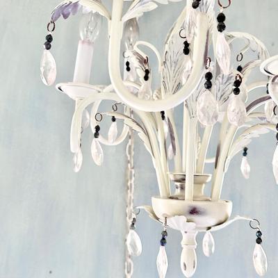 Adorable Hanging White Distressed Lamp ~ Plug In