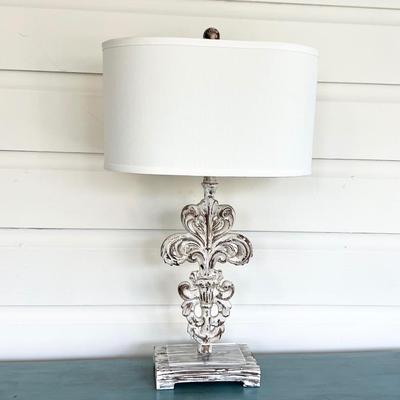 3-Way Wood Shabby Table Lamp