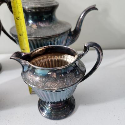 4 Pc S.F. Co. EPC 591 1/2 Silverplate Coffee Tea Pot Creamer Sugar Bowl