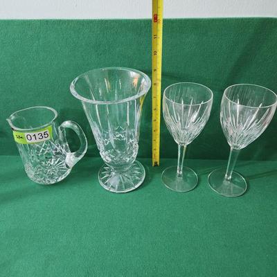 Waterford Crystal Glass Lot Vase Pitcher Glasses