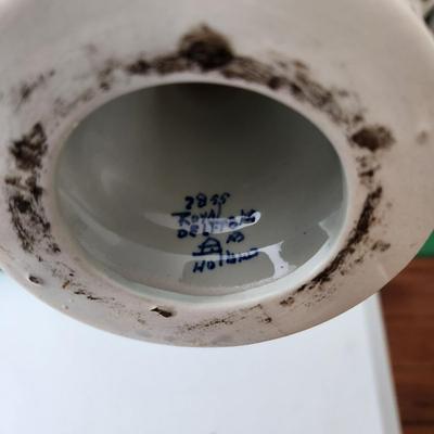 Large Lot of Delft Blue Holland Candle Holder Cups Pitcher Vases Bowl