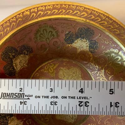 Vintage India brass painted bowl