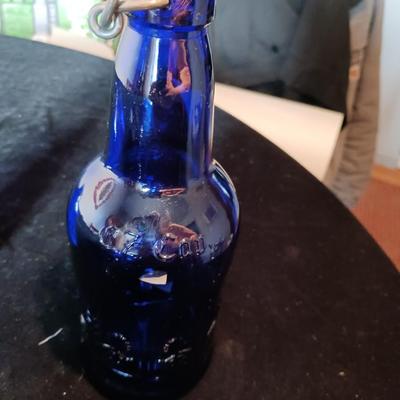 MILK OF MAGNESIA AND OTHER BLUE GLASS BOTTLES