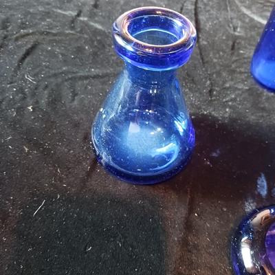 MILK OF MAGNESIA AND OTHER BLUE GLASS BOTTLES