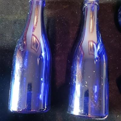 MILK OF MAGNESIA AND OTHER BLUE GLASS BOTTLES