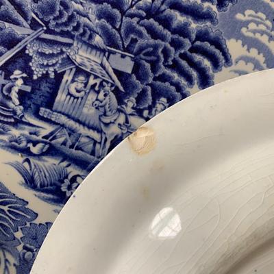 Enoch Woods & Sons England 10â€ Flow Blue Plates