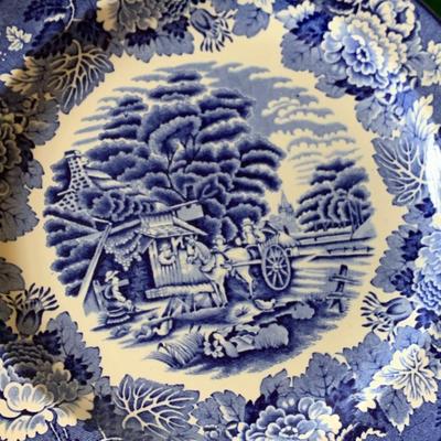 Enoch Woods & Sons England 10â€ Flow Blue Plates
