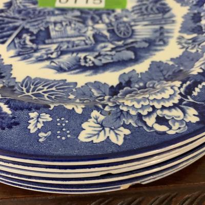 Enoch Woods & Sons England 10â€ Flow Blue Plates