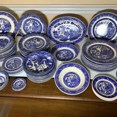 HUGE LOT Antique & Modern Flow Blue Plates