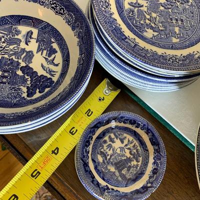 HUGE LOT Antique & Modern Flow Blue Plates