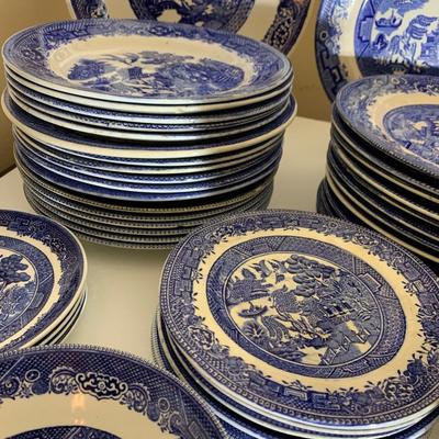 HUGE LOT Antique & Modern Flow Blue Plates