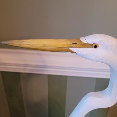 Wooden Carved Great Egret (DR-CE)