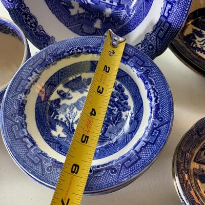HUGE LOT - Vintage Flow Blue Serving Bowls & Casserole Dishes
