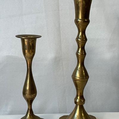 Vintage India brass taper candleholders