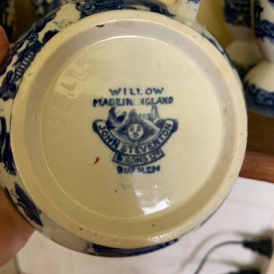 HUGE LOT - Vintage Flow Blue Tea Cups Creamer Sugars Salt Peppers +++