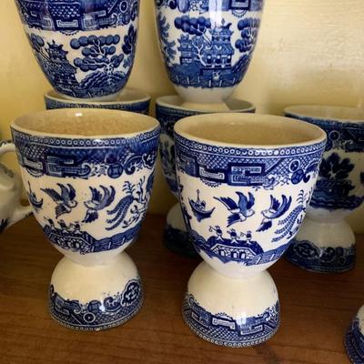 HUGE LOT - Vintage Flow Blue Tea Cups Creamer Sugars Salt Peppers +++