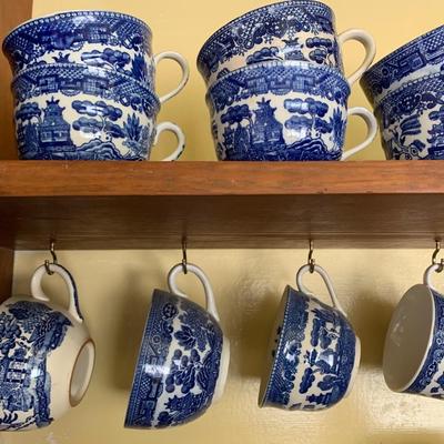 HUGE LOT - Vintage Flow Blue Tea Cups Creamer Sugars Salt Peppers +++