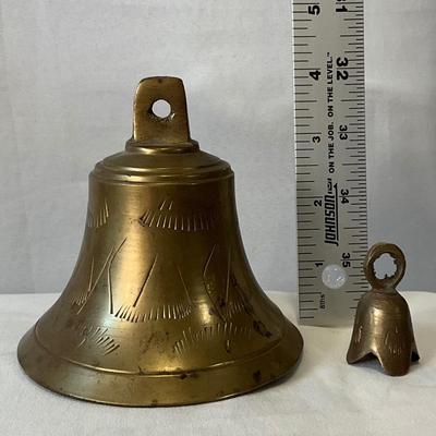 Vintage India brass etched bells