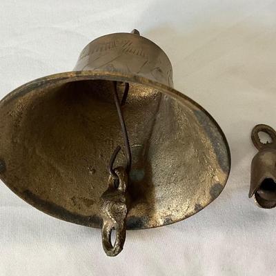 Vintage India brass etched bells