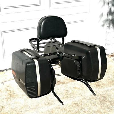 BMW Motorcycle 2 Saddle Bags with Frame and Backrest
