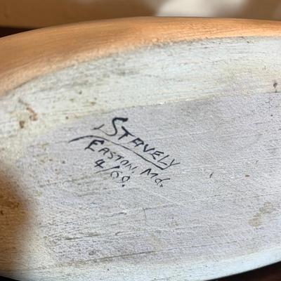 Wood Decoy Duck Signed Stavely Easton, Maryland