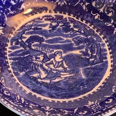 Large Flow Blue Cup & Saucer England