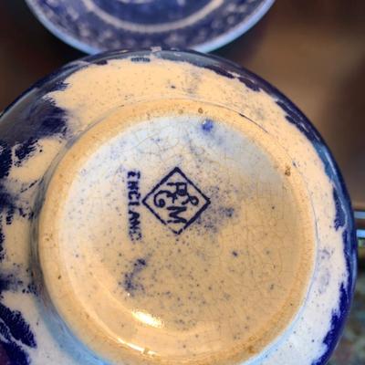 Large Flow Blue Cup & Saucer England