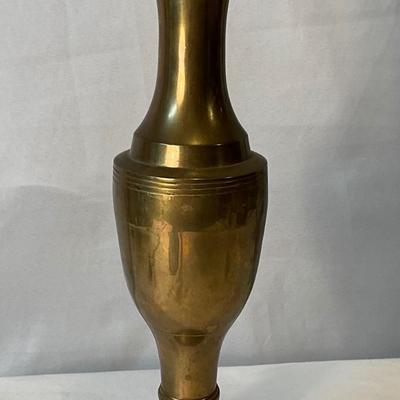 Vintage India brass fluted vase
