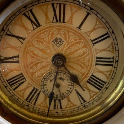 Ansonia Flow Blue Pattern Porcelain Mantle Clock