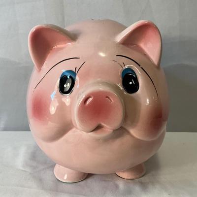 Vintage ceramic pink piggy bank