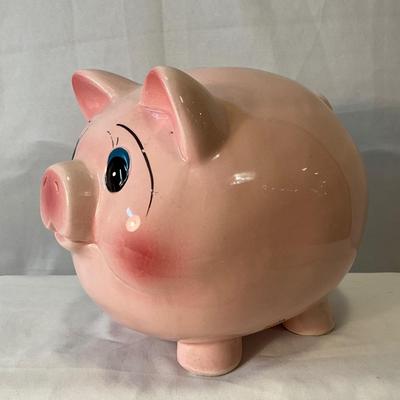 Vintage ceramic pink piggy bank
