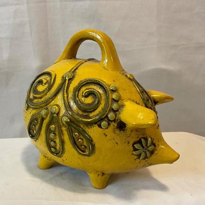 Vintage yellow piggy bank