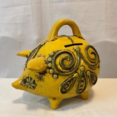 Vintage yellow piggy bank