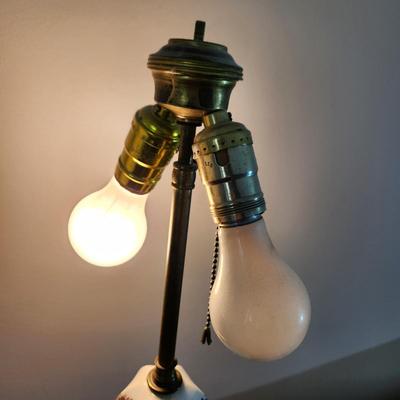 Pair Vintage table Lamps Dual Bulbs