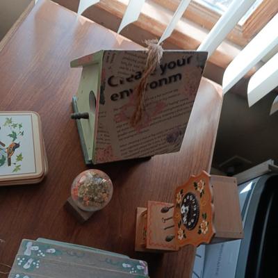 BIRD HOUSES, GLASS BIRDS AND MORE