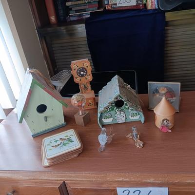BIRD HOUSES, GLASS BIRDS AND MORE