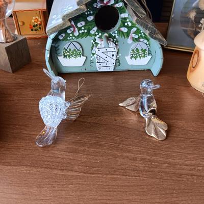BIRD HOUSES, GLASS BIRDS AND MORE