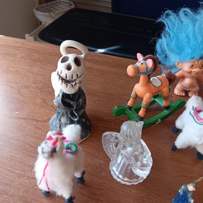 BRASS CONTAINER FROM INDIA, HARMONICA AND OTHER MISC ITEMS