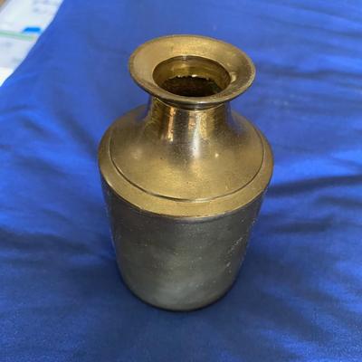 BRASS CONTAINER FROM INDIA, HARMONICA AND OTHER MISC ITEMS