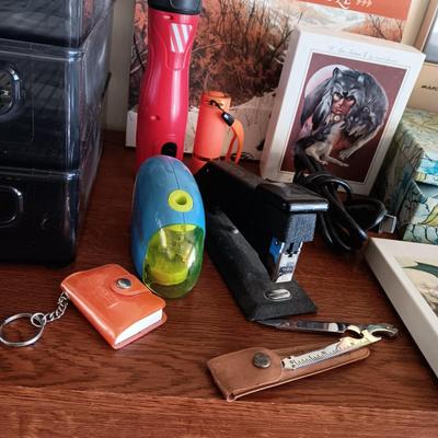 STATIONERY, NOTE CARDS, FLASHLIGHTS, STAPLER, PENCIL SHARPENER AND MORE