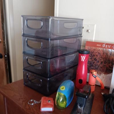 STATIONERY, NOTE CARDS, FLASHLIGHTS, STAPLER, PENCIL SHARPENER AND MORE