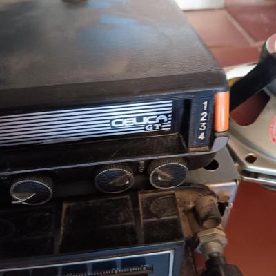 OLD SCHOOL AUTO 8-TRACK PLAYER, AM RADIO AND 2 SETS OF SPEAKERS
