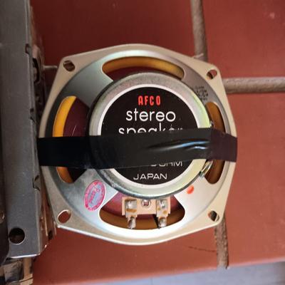 OLD SCHOOL AUTO 8-TRACK PLAYER, AM RADIO AND 2 SETS OF SPEAKERS